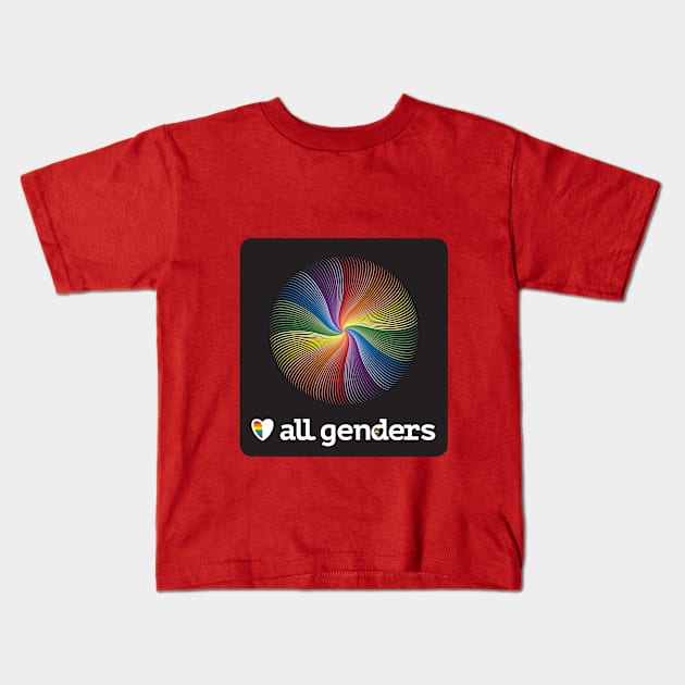 Love all genders Kids T-Shirt by carlwaineart